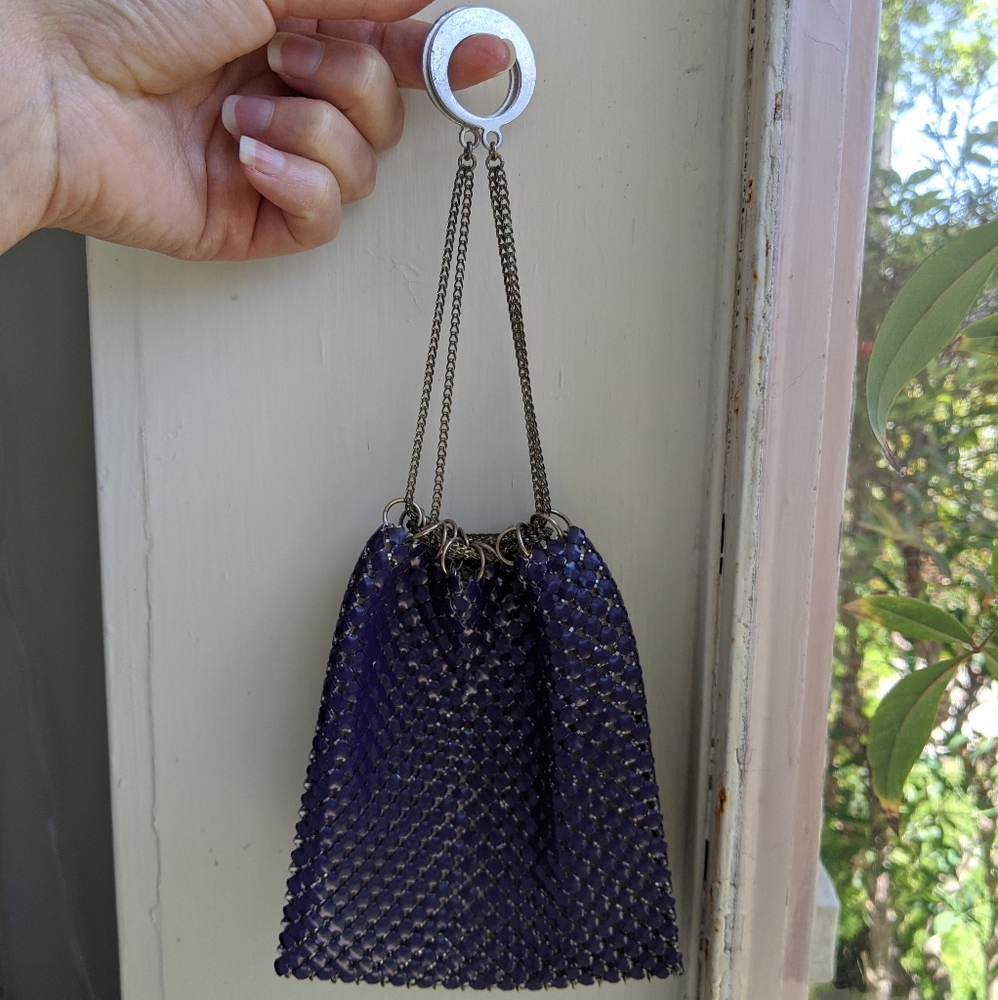 RARE Vintage Chain Drawstring Purse Bag - Picture 5 of 6